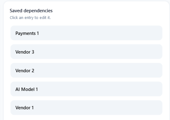 Dependency Catalog Interface